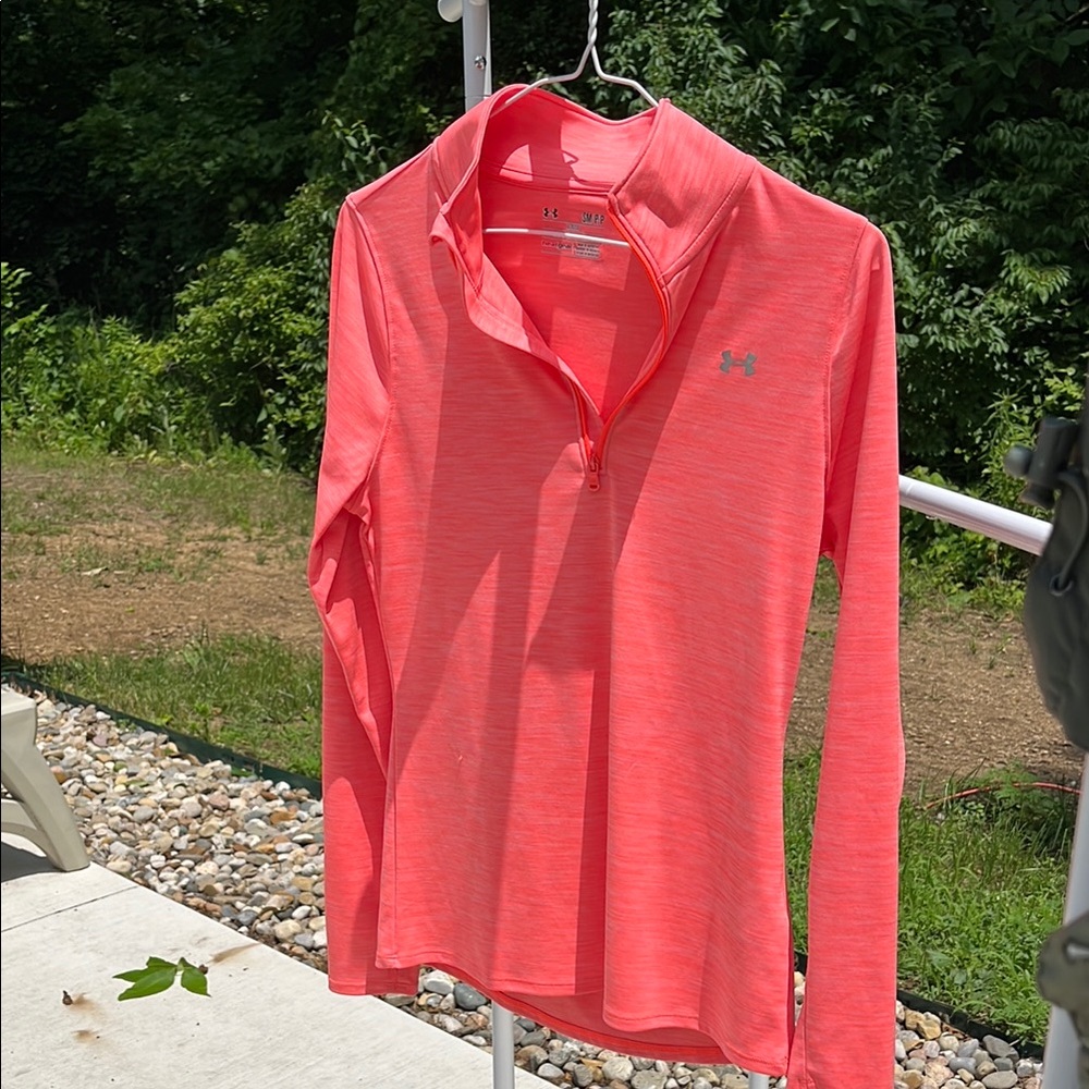 Under Armour orange Fitted Long Sleeve Polo Tee